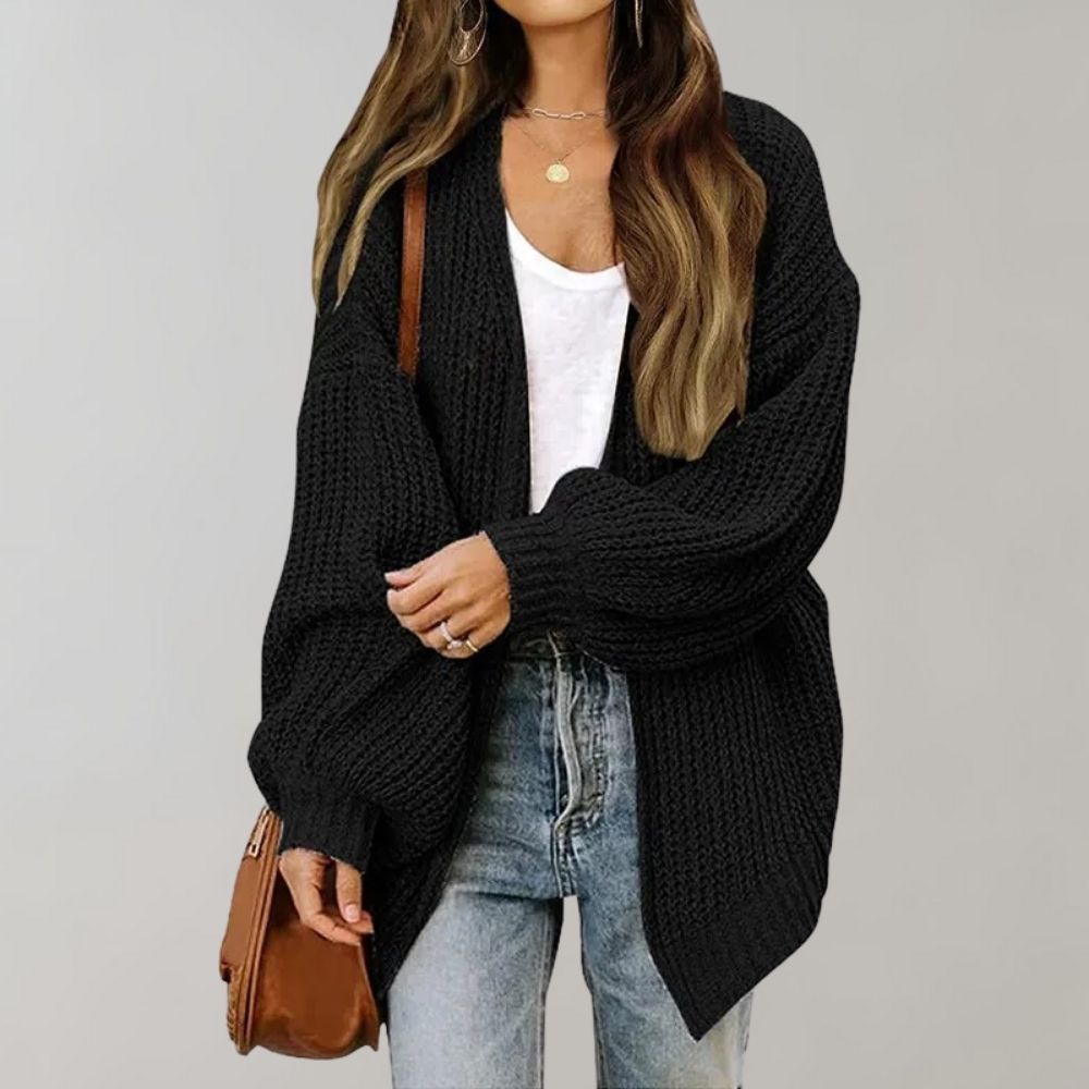 Juliette | Women's Chunky Knit Cardigan – Relaxed Open-Front Layer for Autumn and Winter