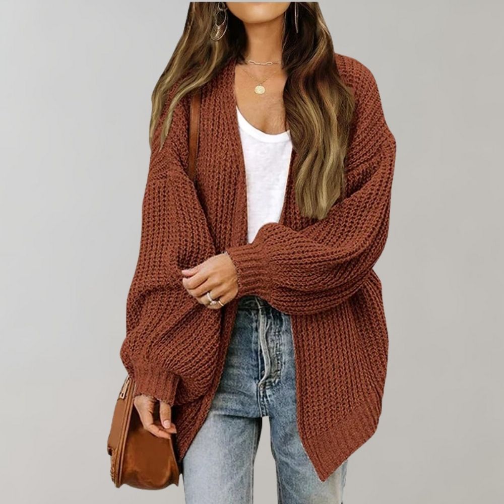 Juliette | Women's Chunky Knit Cardigan – Relaxed Open-Front Layer for Autumn and Winter