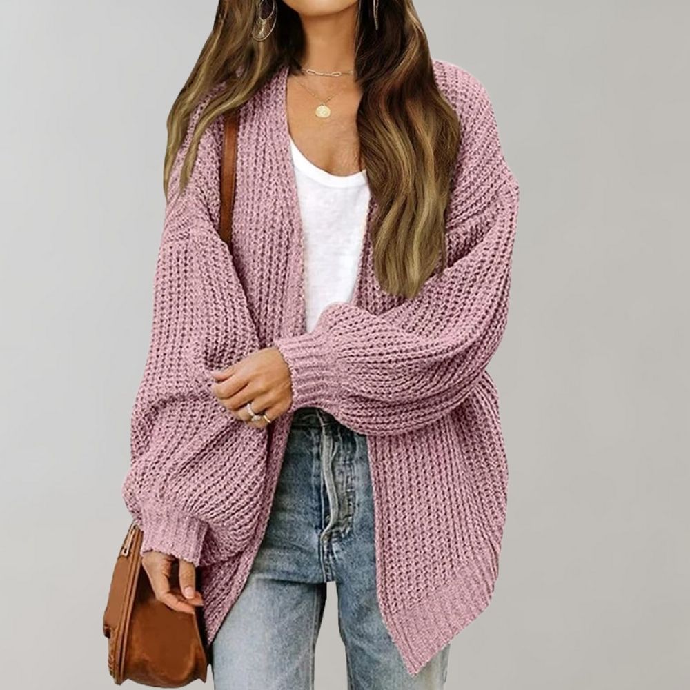Juliette | Women's Chunky Knit Cardigan – Relaxed Open-Front Layer for Autumn and Winter