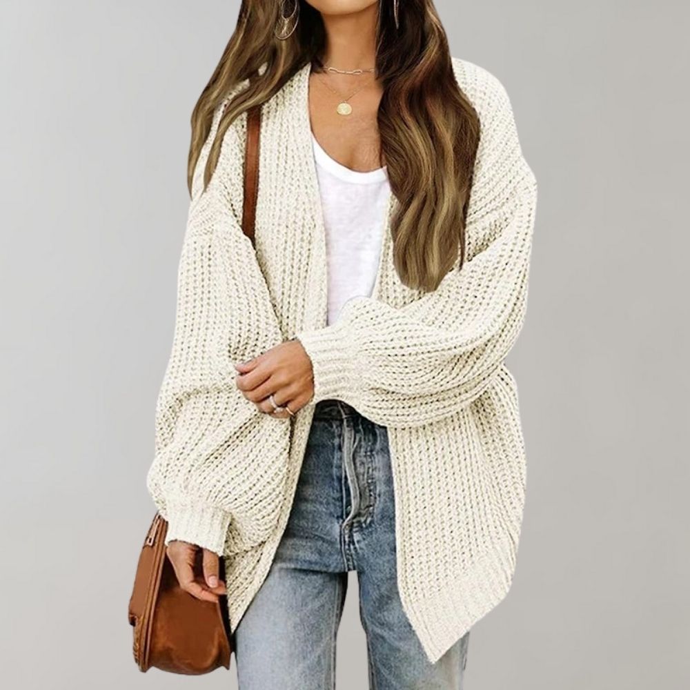 Juliette | Women's Chunky Knit Cardigan – Relaxed Open-Front Layer for Autumn and Winter