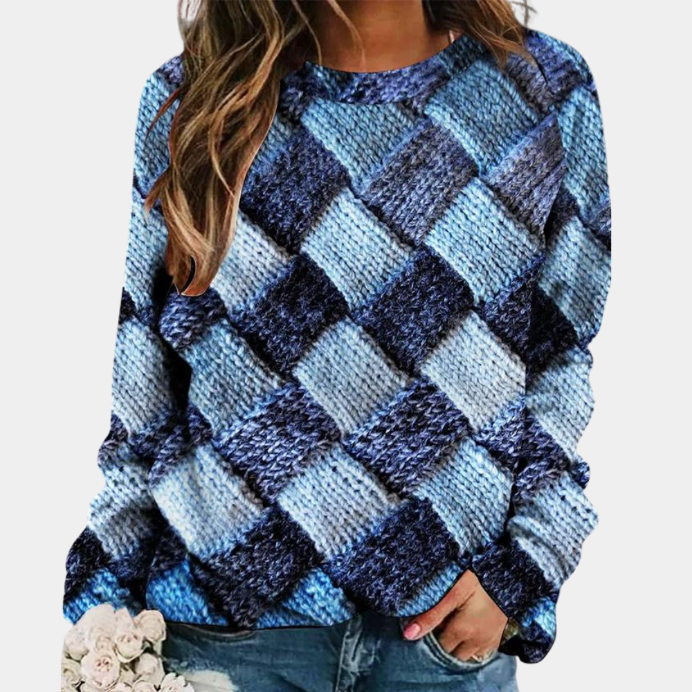 Helen | Women's Textured Knit Sweater with Relaxed Fit and Long Sleeves