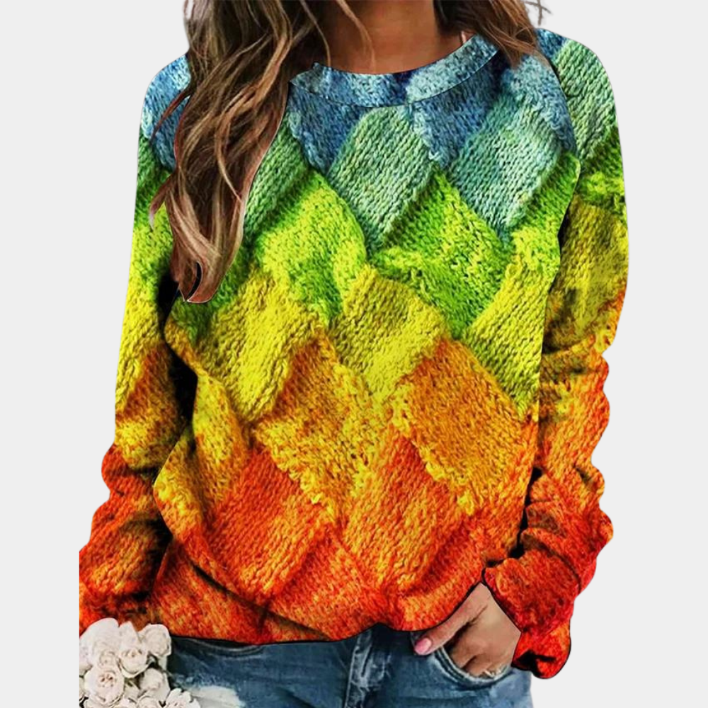 Helen | Women's Textured Knit Sweater with Relaxed Fit and Long Sleeves