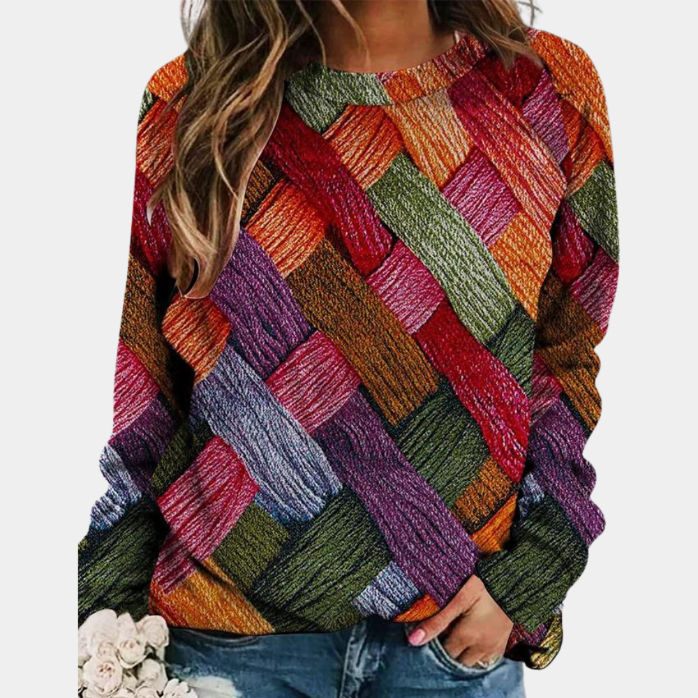 Helen | Women's Textured Knit Sweater with Relaxed Fit and Long Sleeves