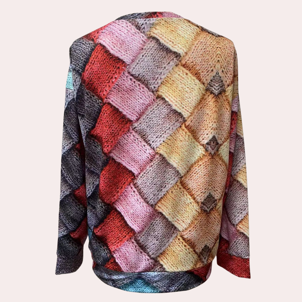 Helen | Women's Textured Knit Sweater with Relaxed Fit and Long Sleeves