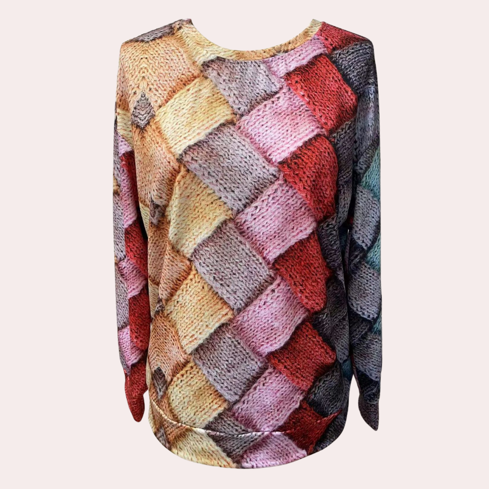 Helen | Women's Textured Knit Sweater with Relaxed Fit and Long Sleeves