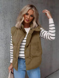 Grace | Women's Sleeveless Puffer Gilet – Lightweight Zip-Front Winter Vest with High Collar and Utility Pockets