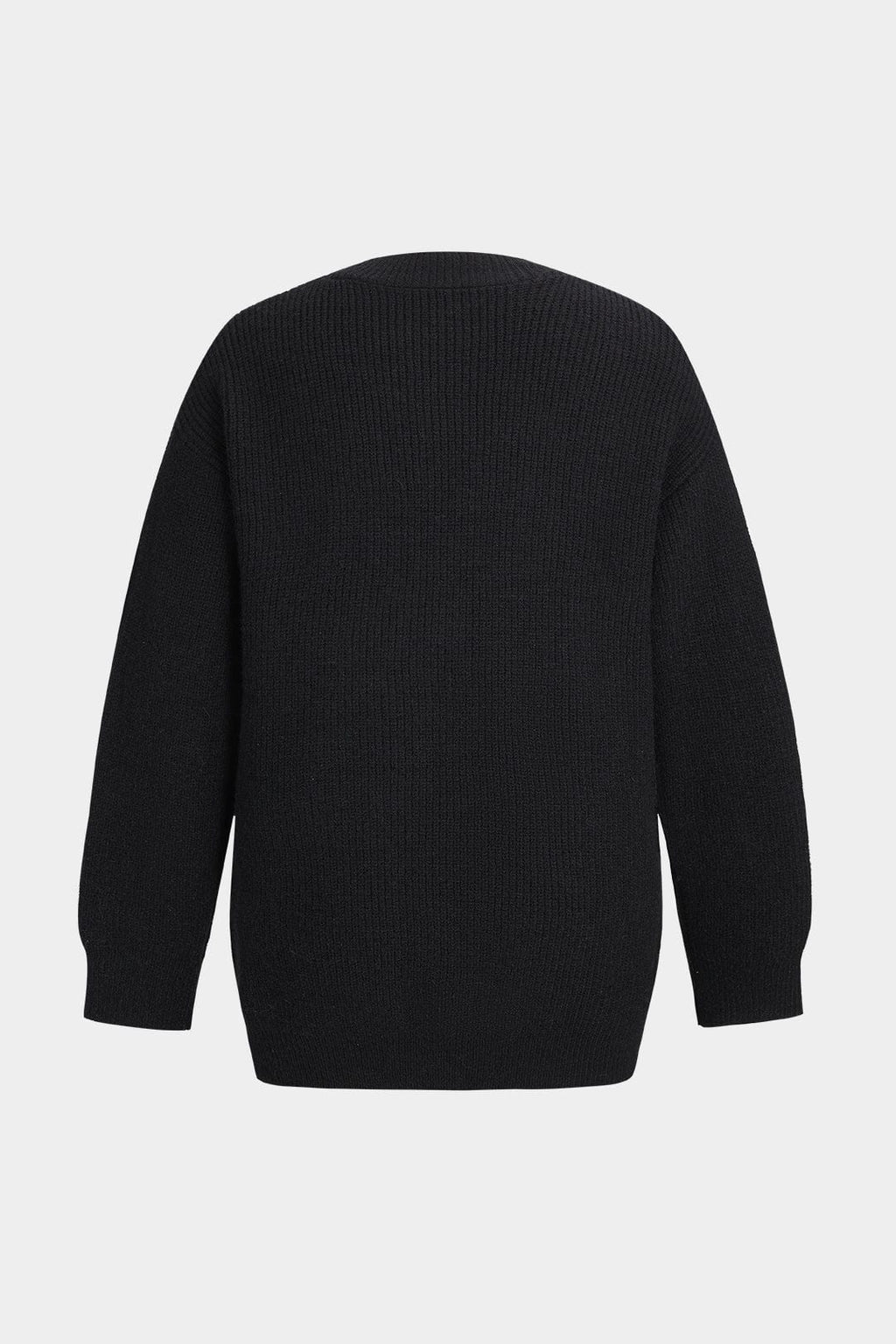 Ella | Noir Women's Knitted Cardigan with Denim Pocket Details for Effortless Everyday Style