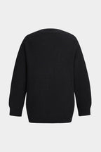 Ella | Noir Women's Knitted Cardigan with Denim Pocket Details for Effortless Everyday Style