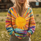 Abigail | Quilted V-neck Sweater
