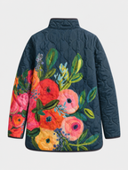 Ruth | Vintage Floral Print Quilted Jacket