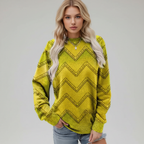Lisa | Women's Printed Crew Neck Sweater Relaxed Long Sleeve Fit