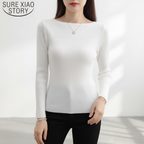 Lorna | Women's Ribbed Boat Neck Sweater Slim Long Sleeve Fit