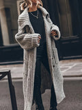 Pauline | Women's Cashmere-Mix Long Knitted Cardigan – Soft Chunky Ribbed Open-Front Layer for Casual Everyday Wear Smart Autumn Outfits and Cosy Winter Styling