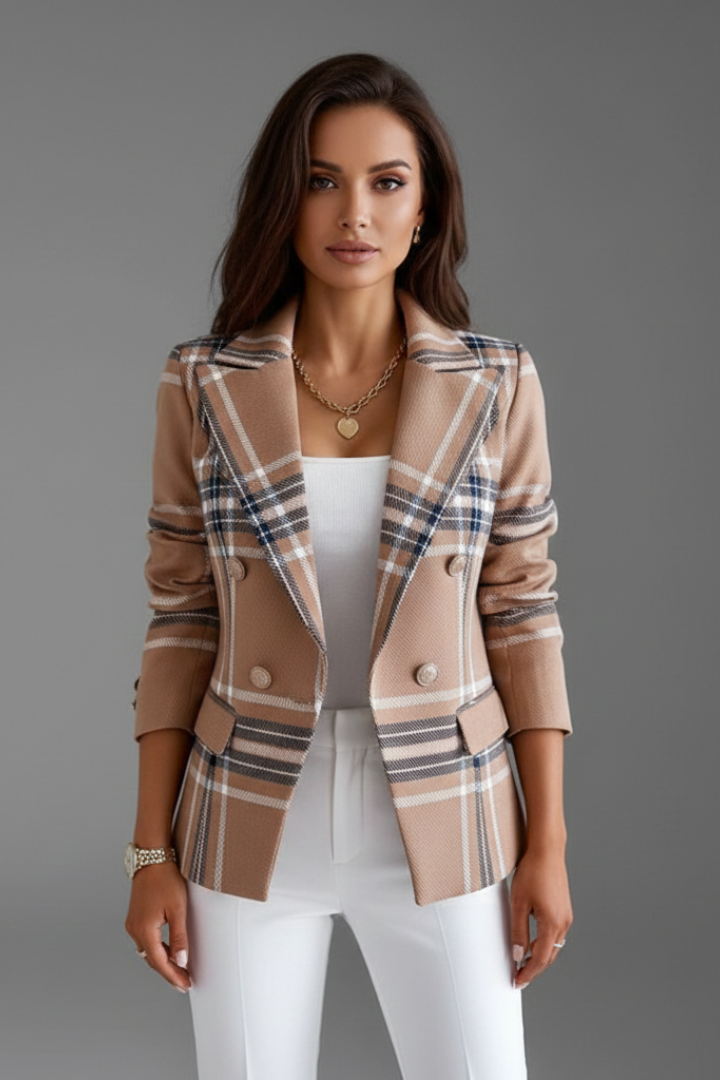 Isabelle | Women's Blazer with Lapels and Textured Surface