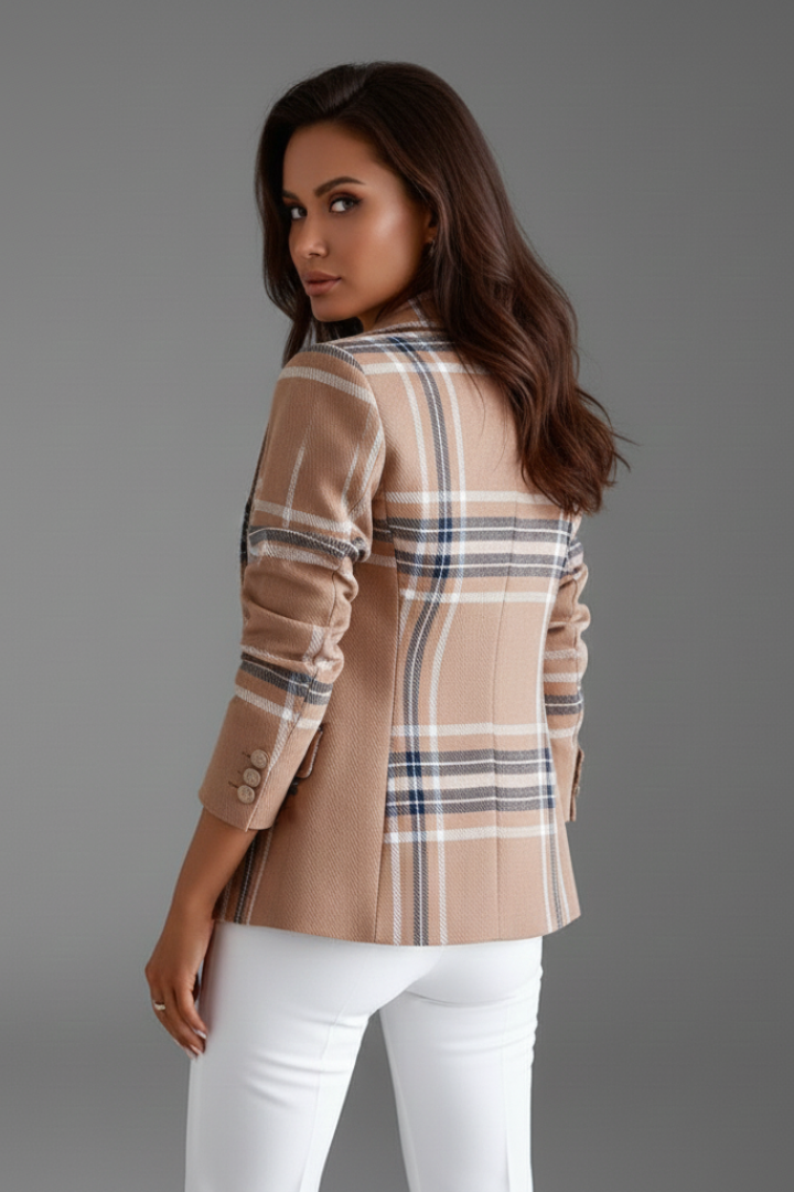 Isabelle | Women's Blazer with Lapels and Textured Surface