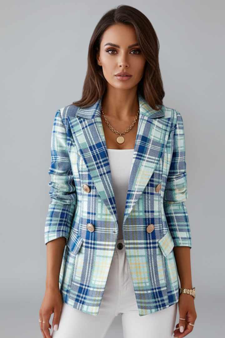 Isabelle | Women's Blazer with Lapels and Textured Surface
