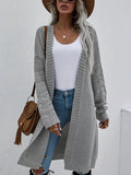 Imogen | Women's Long Open-Front Cardigan – Lightweight Textured Knit for Travel and Transitional Layering