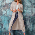 Valerie | Women's Longline Textured Cardigan – Cotton-Blend Open-Front Knit for Autumn and Winter