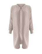Valerie | Women's Longline Textured Cardigan – Cotton-Blend Open-Front Knit for Autumn and Winter