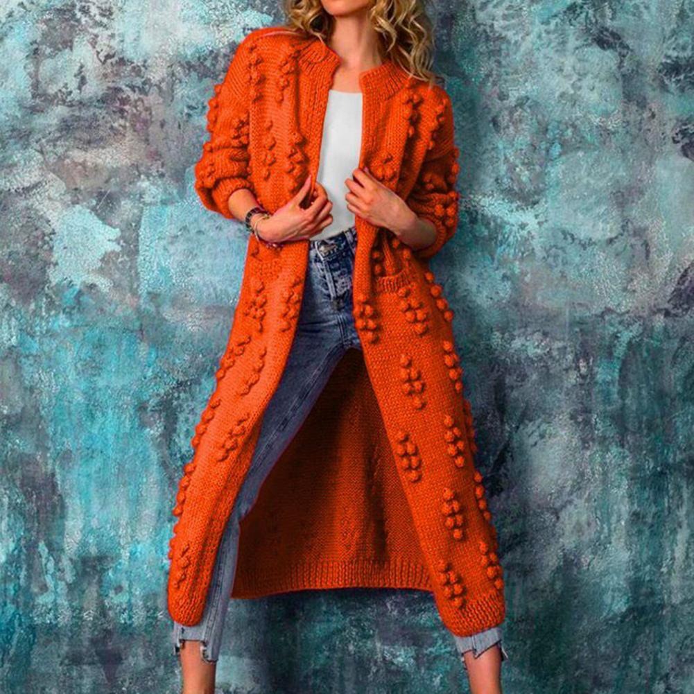 Valerie | Women's Longline Textured Cardigan – Cotton-Blend Open-Front Knit for Autumn and Winter