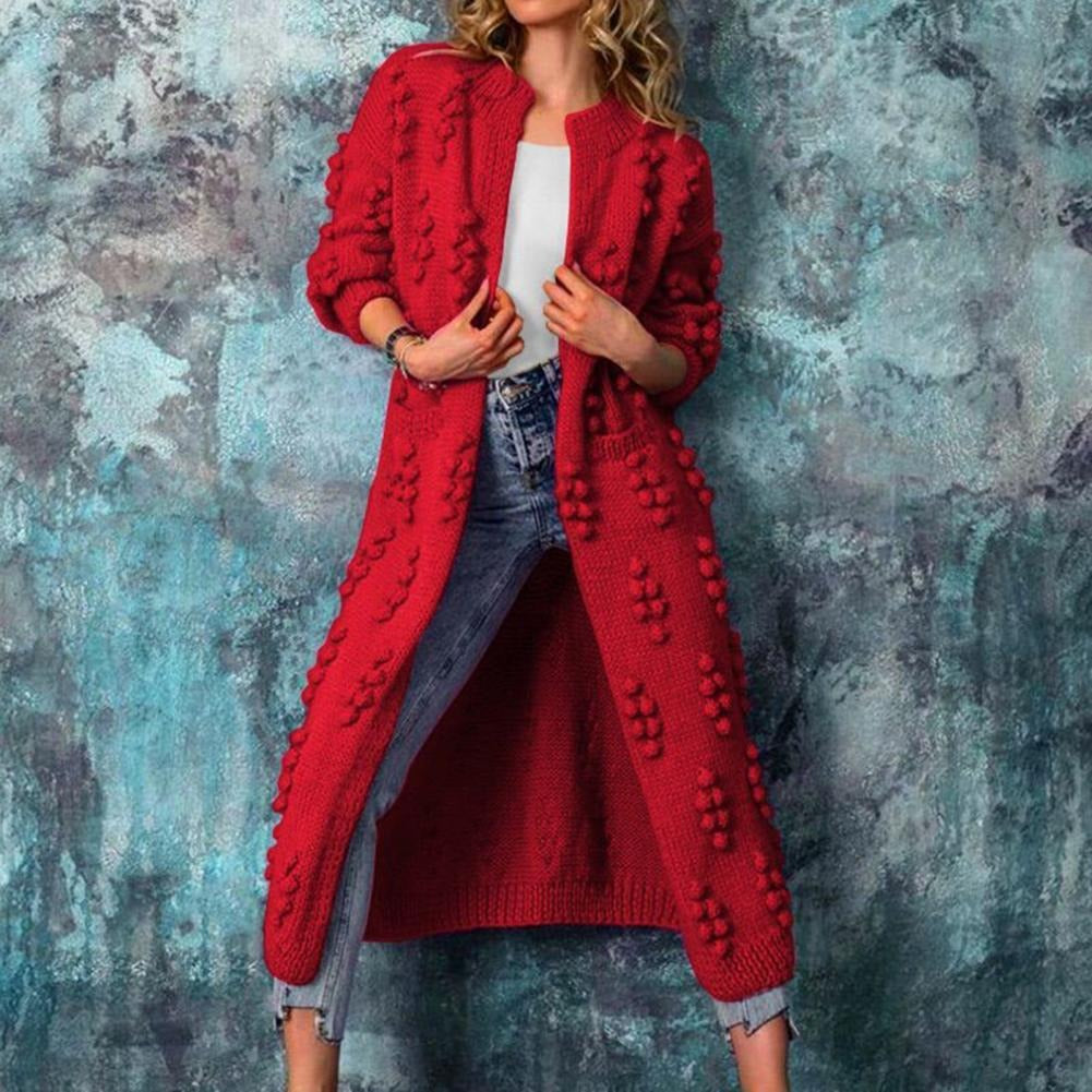 Valerie | Women's Longline Textured Cardigan – Cotton-Blend Open-Front Knit for Autumn and Winter