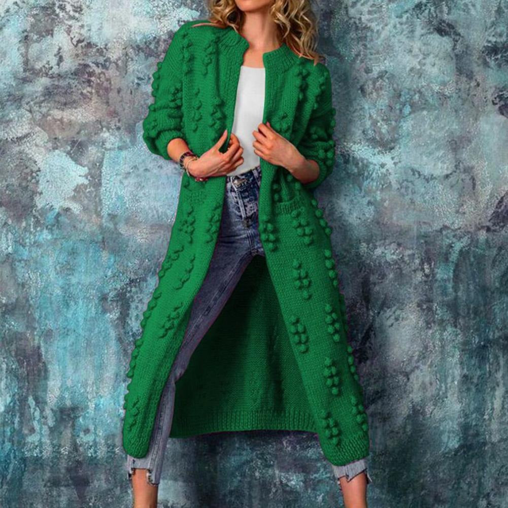 Valerie | Women's Longline Textured Cardigan – Cotton-Blend Open-Front Knit for Autumn and Winter