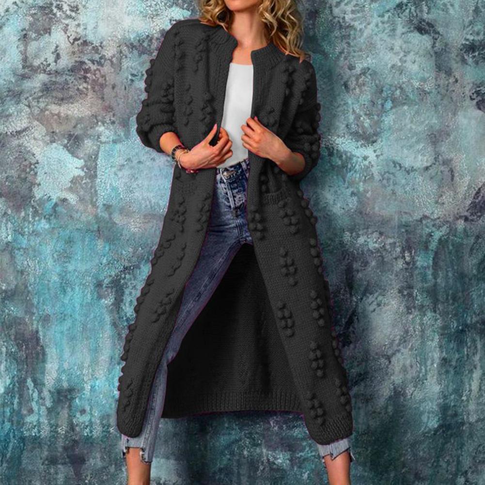 Valerie | Women's Longline Textured Cardigan – Cotton-Blend Open-Front Knit for Autumn and Winter