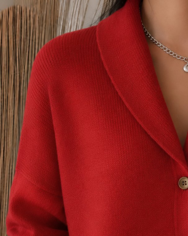 Caroline | Women's Relaxed Polo-Collar Cardigan – Lightweight Button-Up Knit for Office and Travel