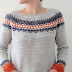 Charlotte | Women's Printed Round Neck Sweater with Ribbed Cuffs