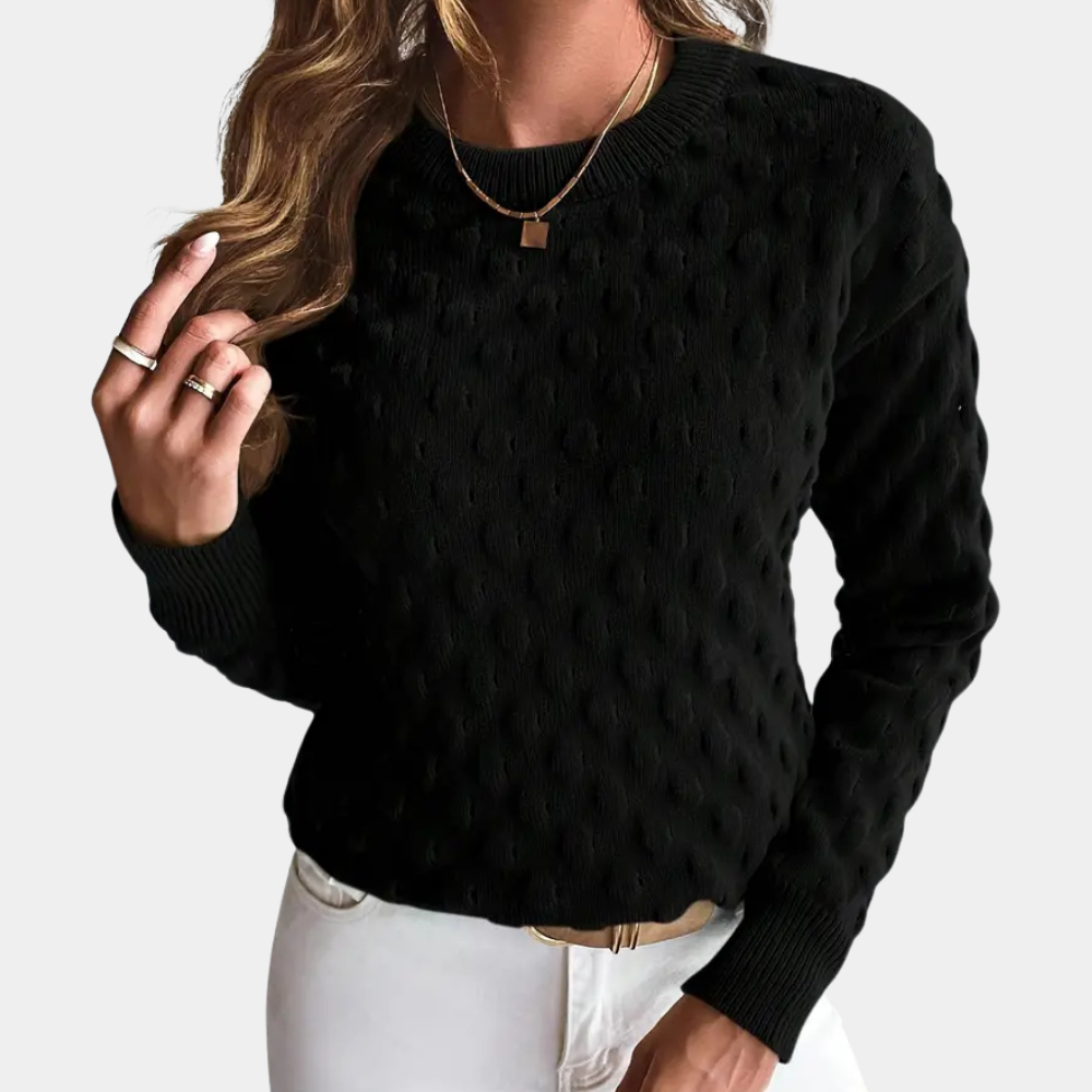 Kelly | Women's Cable Knit Cashmere Sweater with Crew Neck