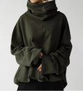 Elise | Women's Oversized Funnel-Neck Sweatshirt – Draped Pullover with Wide Sleeves