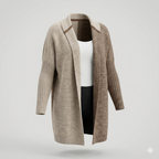Leah | Women's Patchwork Hooded Knit Cardigan – Stylish Casual Comfortable Warm Everyday Layering Sweater