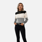 Meredith | Women's Striped Knit Crew Neck Sweater