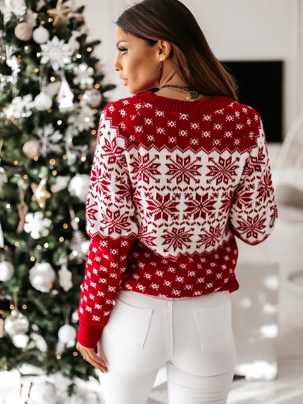 Lisa | Women's Nordic Christmas Sweater – Cozy Patterned Knit for Festive Winter Parties