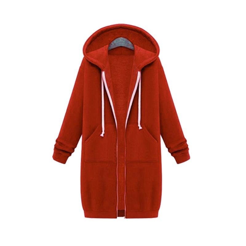 Beverly | Women's Longline Zip-Up Hoodie – Relaxed Hooded Layer with Front Pockets