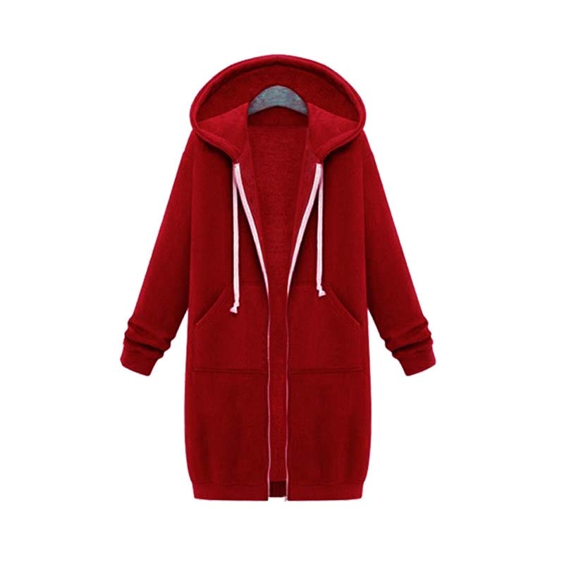 Beverly | Women's Longline Zip-Up Hoodie – Relaxed Hooded Layer with Front Pockets