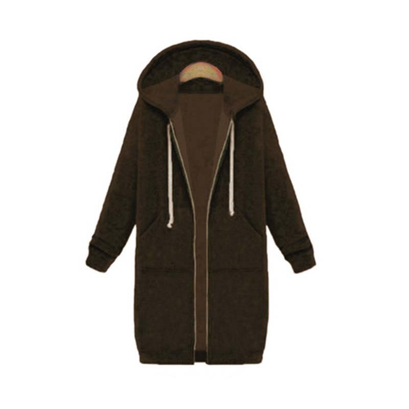 Lois | Women's Longline Zip-Up Hoodie – Casual Hooded Sweatshirt with Front Pockets