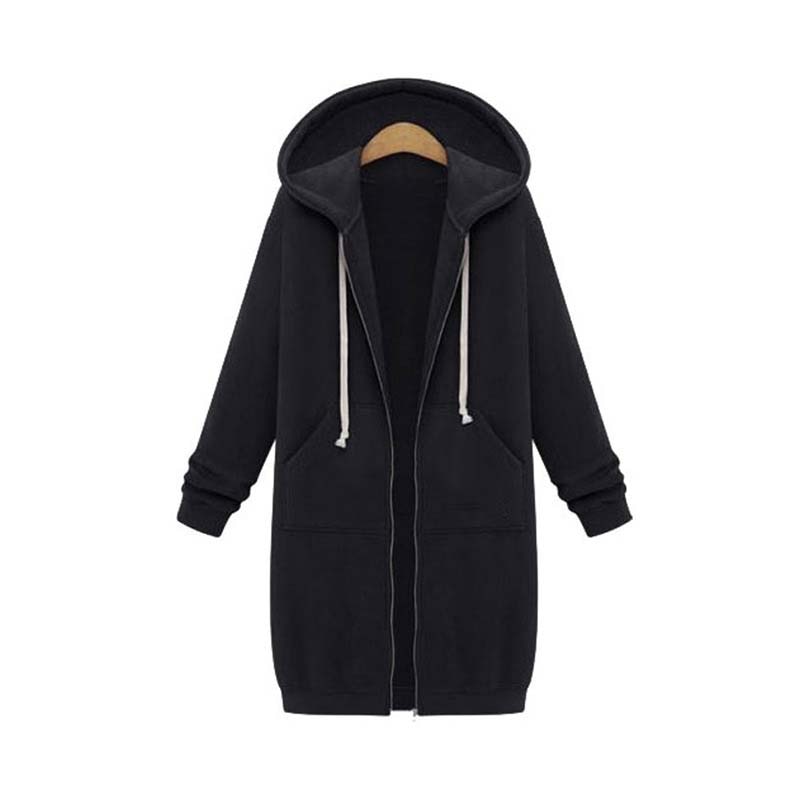 Beverly | Women's Longline Zip-Up Hoodie – Relaxed Hooded Layer with Front Pockets