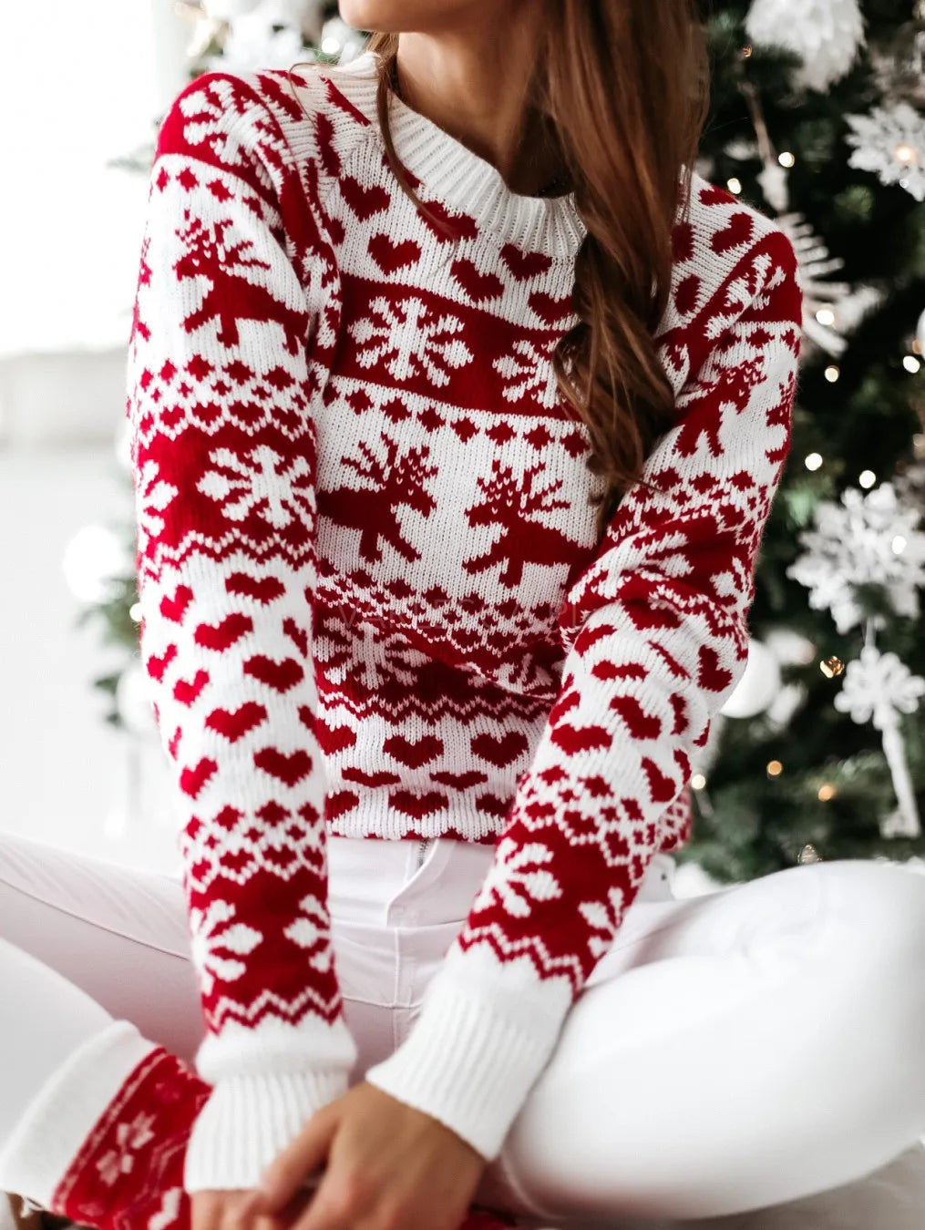 Lisa | Women's Nordic Christmas Sweater – Cozy Patterned Knit for Festive Winter Parties