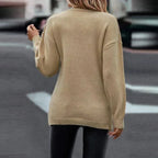 Maeve | Women's Wrap-Front Cable-Knit Sweater – V-Neck Longline Pullover for Elegant Winter Styling
