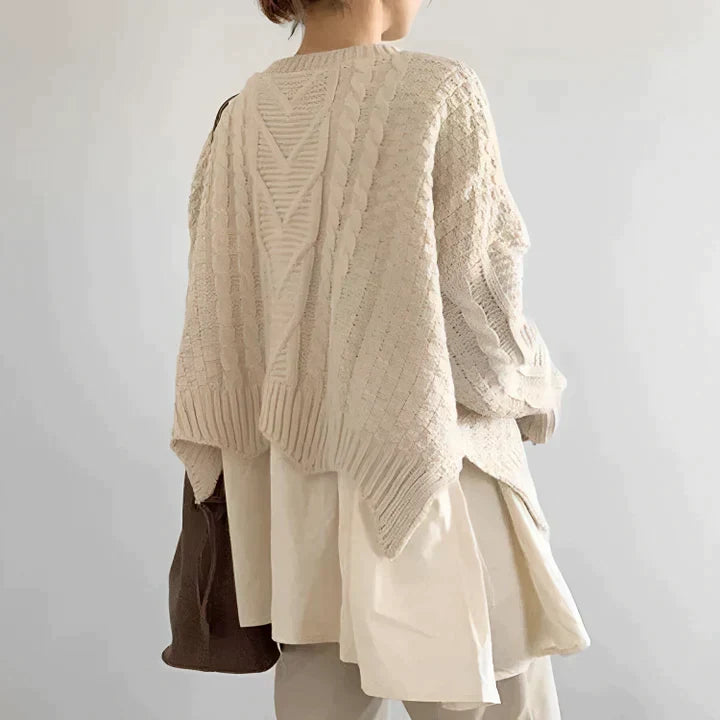 Mabel | Women's Round Neck Knit Sweater for Autumn Winter Comfortable and Elegant Fit