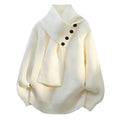 Greta | Women's Buttoned Shawl-Collar Sweater – Soft Relaxed Knit for Office, Travel and Winter Wear