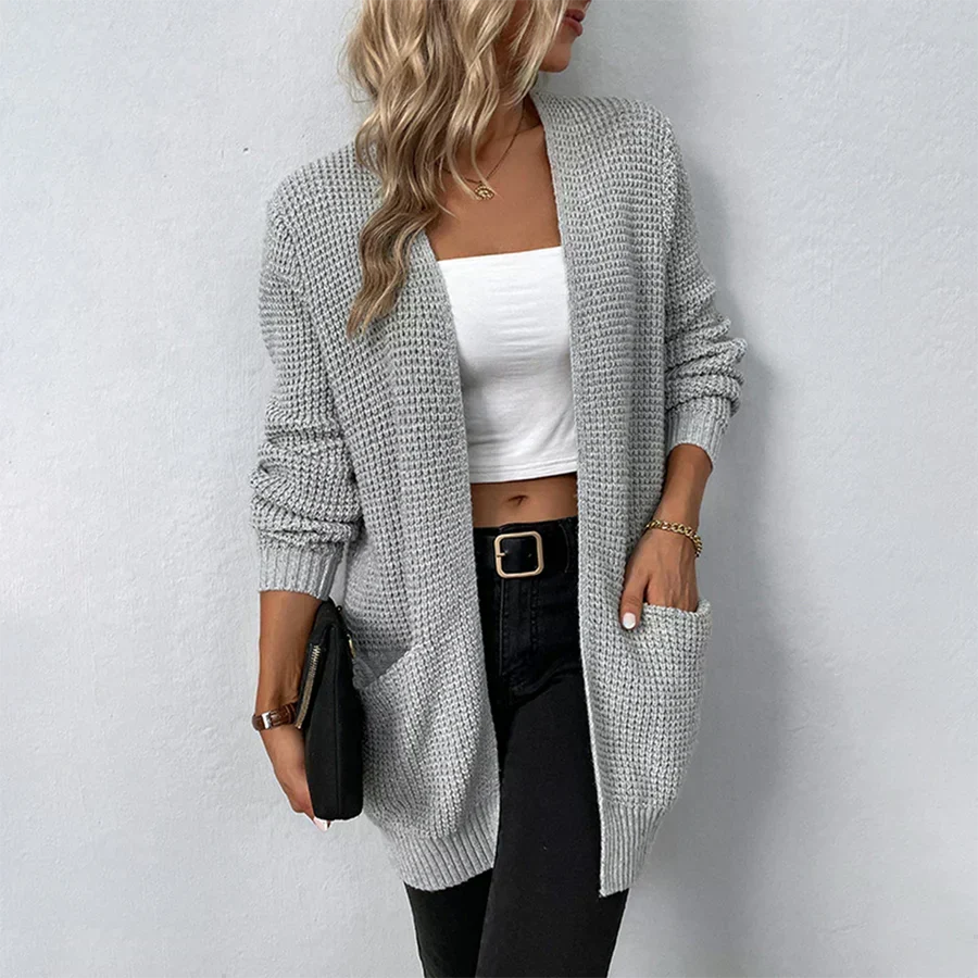 Audrey | Women's Chunky-Knit Open-Front Longline Cardigan – Relaxed Layer for Cooler Seasons
