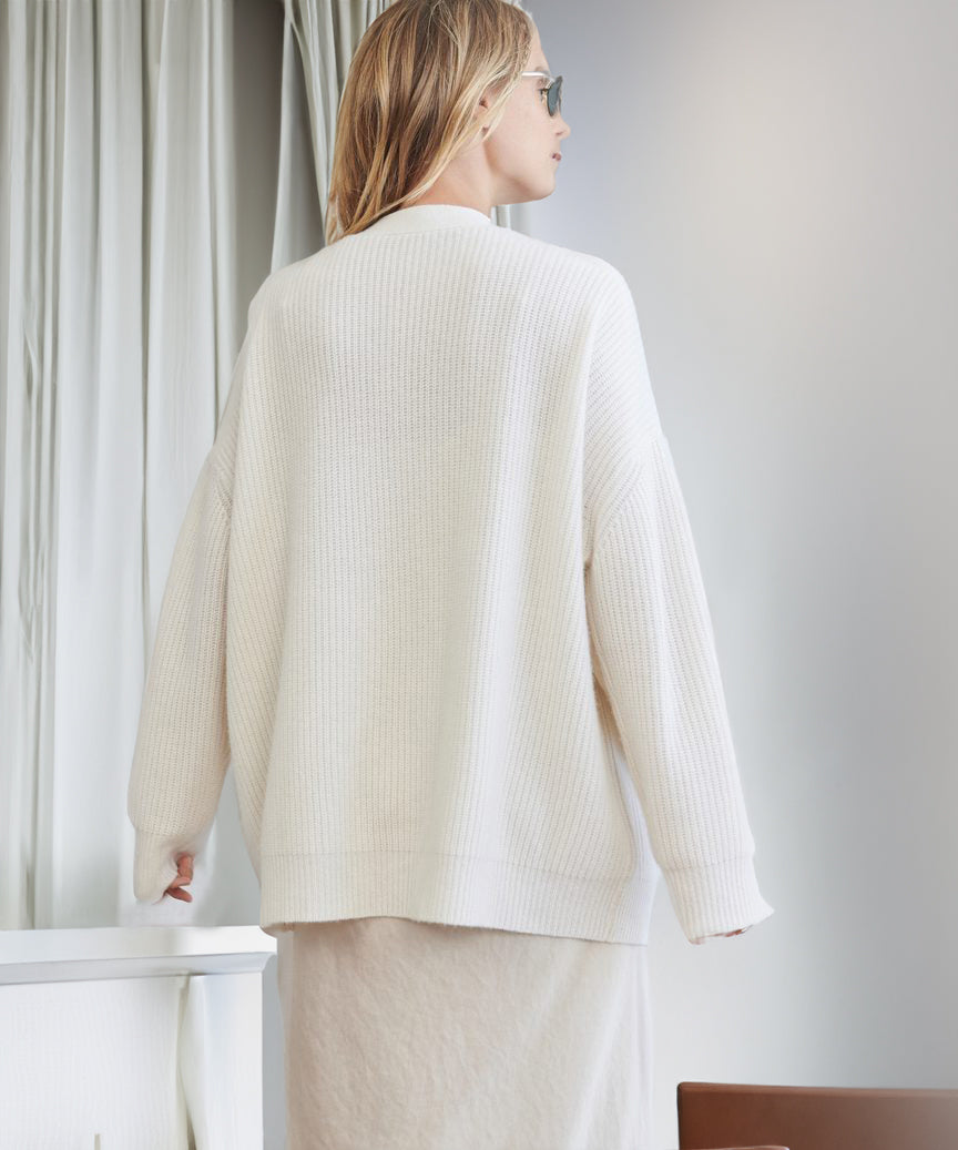Rose | Women's Oversized Knit Cardigan – Soft Button-Front Layer for Office and Relaxed Days