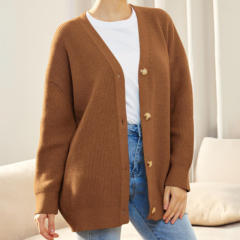 Rose | Women's Oversized Knit Cardigan – Soft Button-Front Layer for Office and Relaxed Days