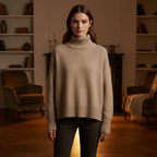 Priscilla | Women's Oversized Turtleneck Sweater with Dropped Shoulders