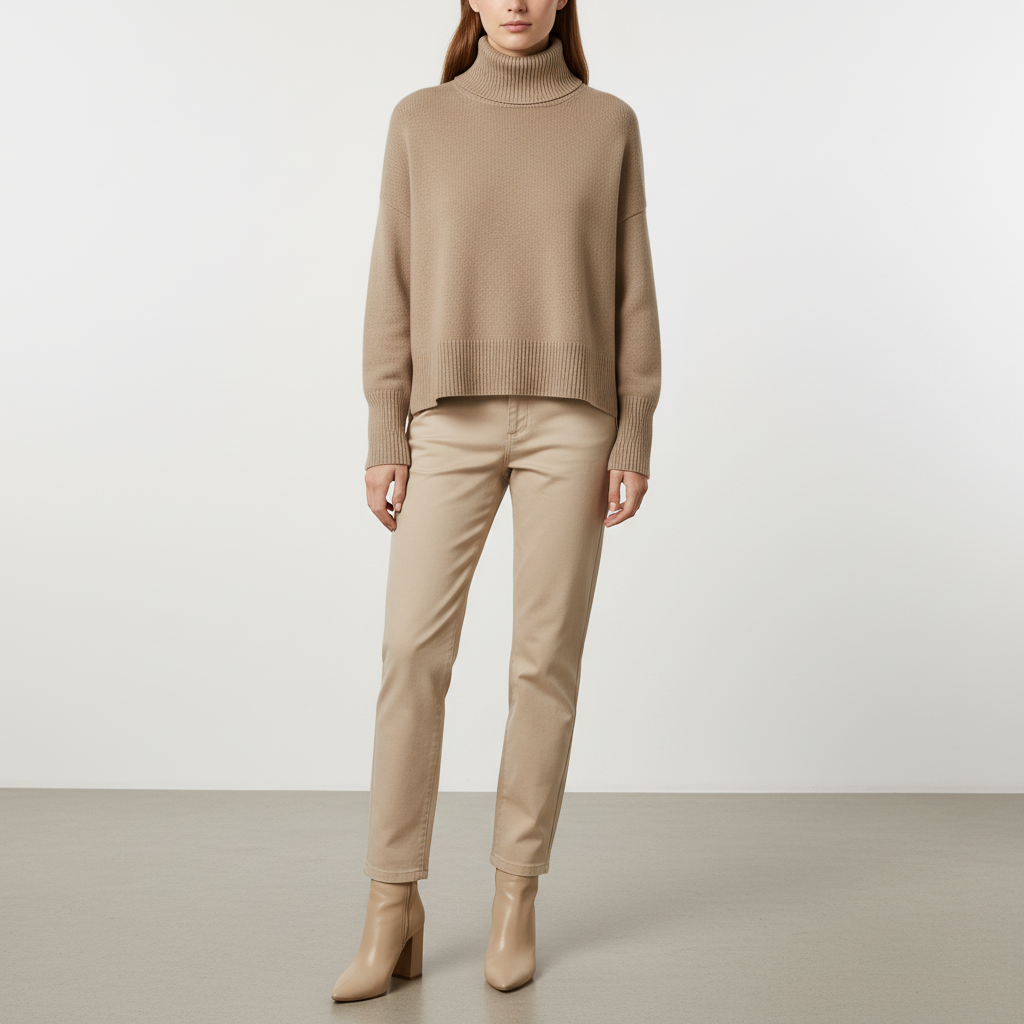 Priscilla | Women's Oversized Turtleneck Sweater with Dropped Shoulders