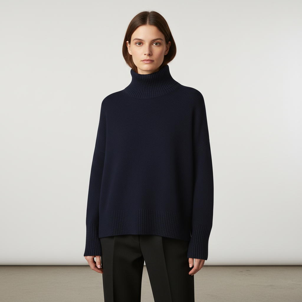 Priscilla | Women's Oversized Turtleneck Sweater with Dropped Shoulders