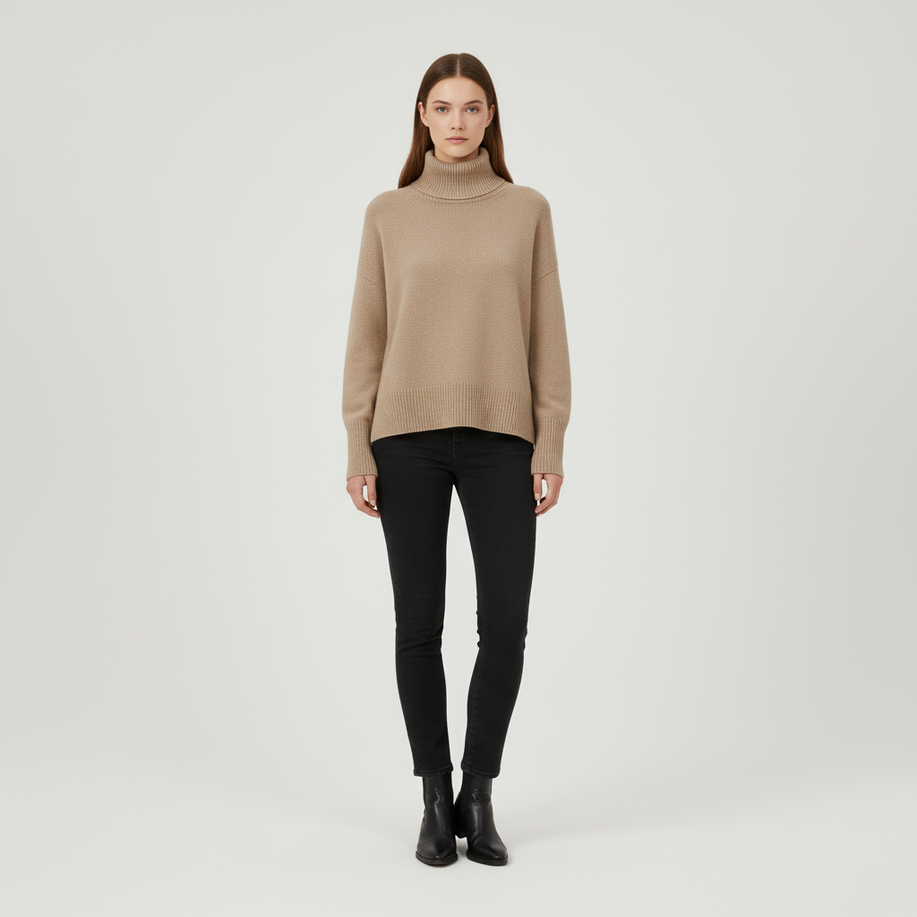 Priscilla | Women's Oversized Turtleneck Sweater with Dropped Shoulders