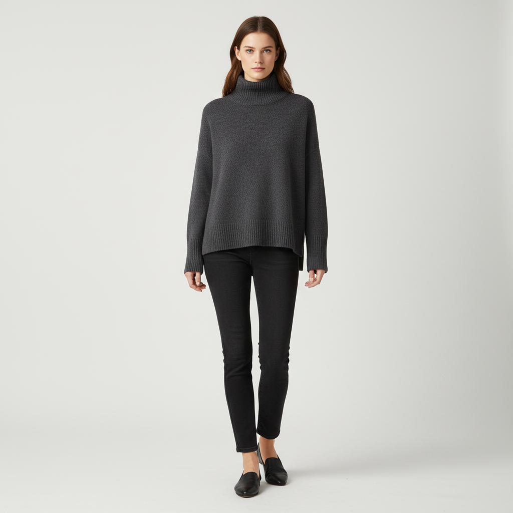 Priscilla | Women's Oversized Turtleneck Sweater with Dropped Shoulders